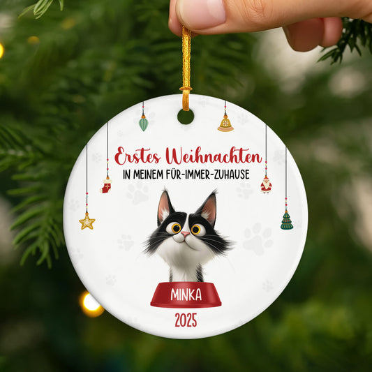 5526OGE2 erstes weihnachten in meinem fur immer zuhause katzen personalisierter weihnachtsschmuck_ aus keramik 5526O8UND