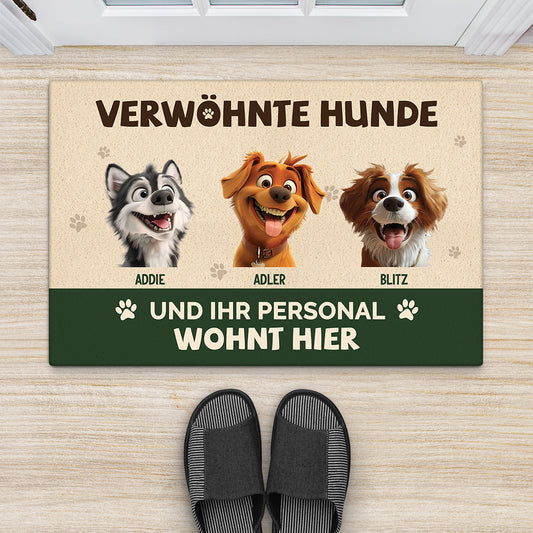 5536DGE2 fussmatte personalisiert hund_ verwohnte hunde und ihr personal wohnt hier 5536DTQAC