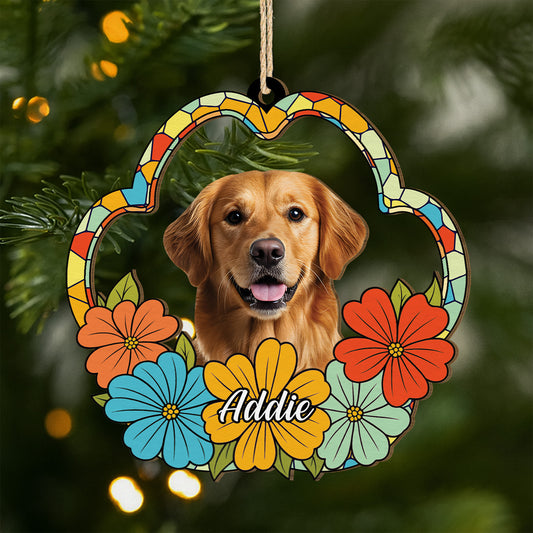 5542OGE1 hund blumen personalisierte 1 schicht holz ornamente mit foto 5542O8LMC_99f8a70b b4a2 4d25 8445 d99ba4559602