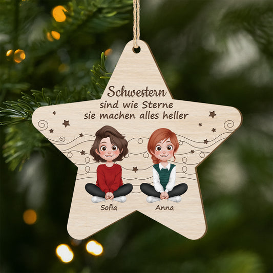 5546OGE1 schwestern sind wie sterne sie machen alles heller personalisierte 1 schicht holz ornamente geschwister 5546O8VZA