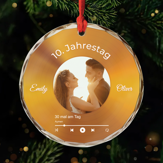 5549OGE1 10 jahrestag personalisierte glas ornamente paar mit foto musik 5549O5U5G_0bc3f7c5 4929 43fb a62a 2298efe869b6