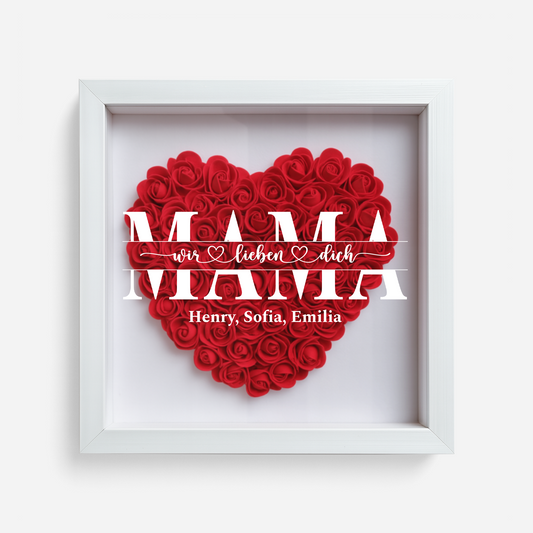 5556OGE1 ich liebe dich blumen 3d bilderrahmen personalisiert_ mama 5556O
