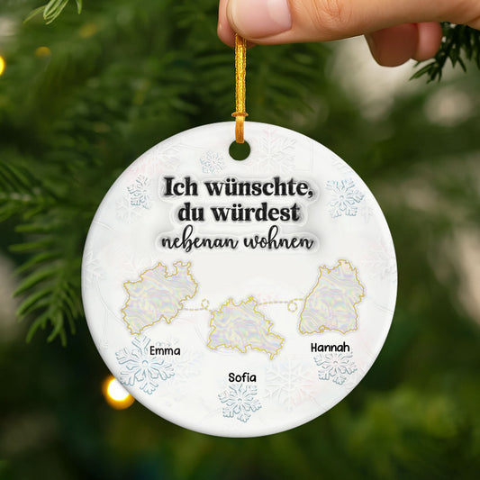 5575OGE2 3d druck effekt familienliebe kennt keine distanz personalisierte weihnachtsschmuck keramik familie 5575O6HAI