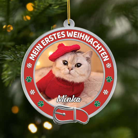 5608OGE1 mein erstes weihnachten personalisierter weihnachtsschmuck_ aus acryl katzen mit foto 5608OTQTD