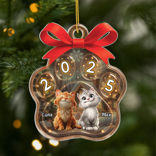 5613OGE1 geschenkverpackung personalisierte weihnachtsschmuck aus acryl katzen 5613O3LMD