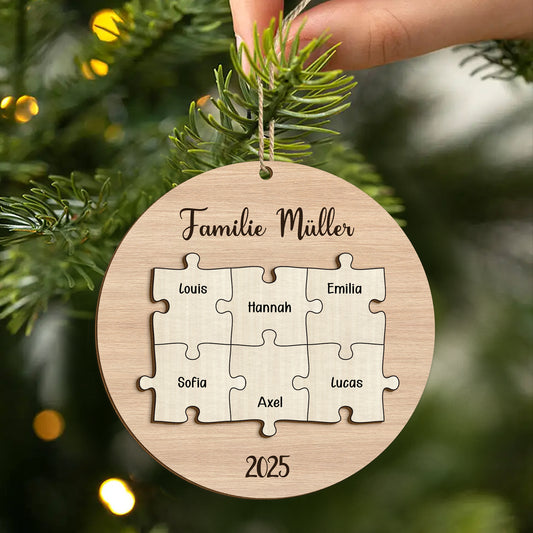 5618OGE2 familie puzzle personalisierte 2 schicht holz ornamente familie 5618O8MCI