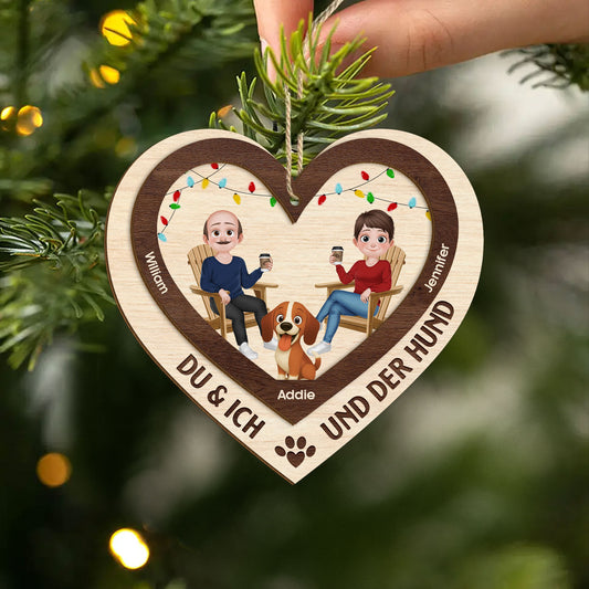5620OGE2 du ich und die hunde personalisierte 2 schicht holz ornamente weihnachten paar 5620O8VAC