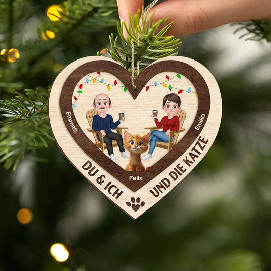 5620OGE2 du ich und die katzen personalisierte 2 schicht holz ornamente weihnachten paar 5620O8ZAD