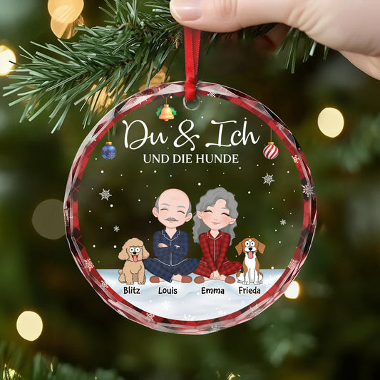 5632OGE2 du ich und die hunde personalisierter weihnachtsschmuck_ glas fur paar 5632OKZ0C