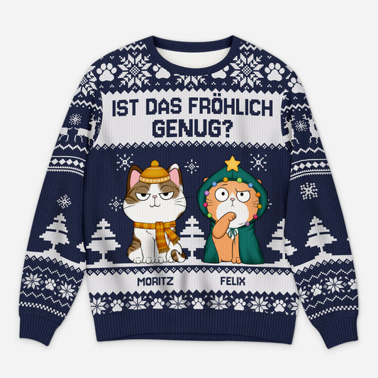5634WGE1 ist das frohlich genug lustiger weihnachtspullover katze personalisiert_ 5634W8YZD