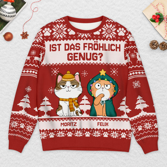 5634WGE2 ist das frohlich genug lustiger weihnachtspullover katze personalisiert_ 5634W8YZD