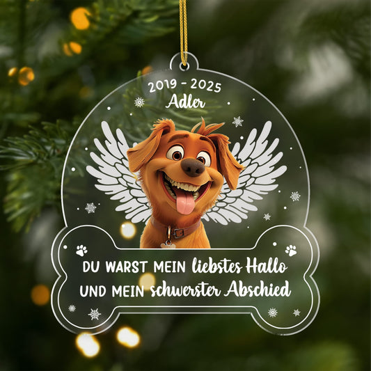 5647OGE1 liebstes hallo schwerster abschied personalisierte acryl ornamente hund mit foto zur erinnerung 5647OKYZC