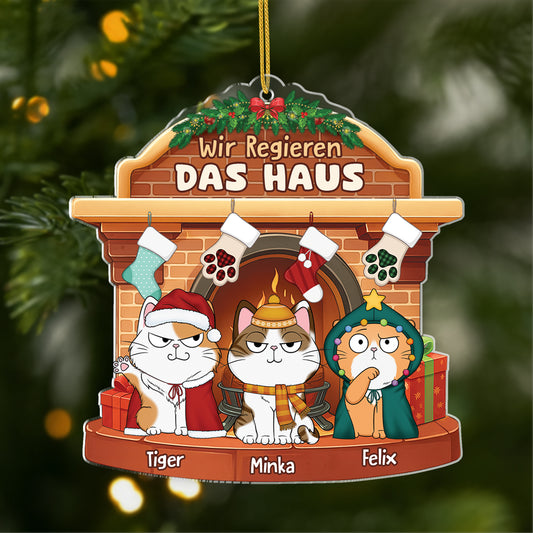 5653OGE1 wir regieren das haus personalisierter weihnachtsschmuck_ acryl katzen 5653O3YND_51f9fc0e 1415 4277 945c 56e6e2b8a90c
