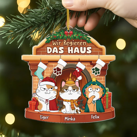 5653OGE2 wir regieren das haus personalisierter weihnachtsschmuck_ acryl hunde 5653O3YNC