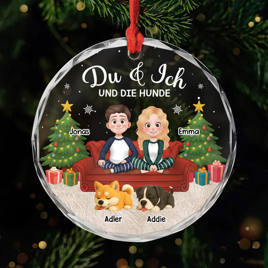 5663OGE1 du ich und die hunde personalisierter weihnachtsschmuck_ glas paar 5663O3KTC