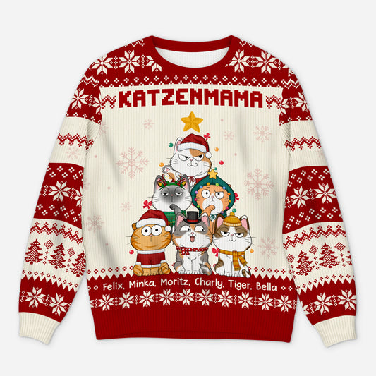 5664WGE1 katzen weihnachtsbaum weihnachtspullover katze personalisiert_ 5664W6VTD