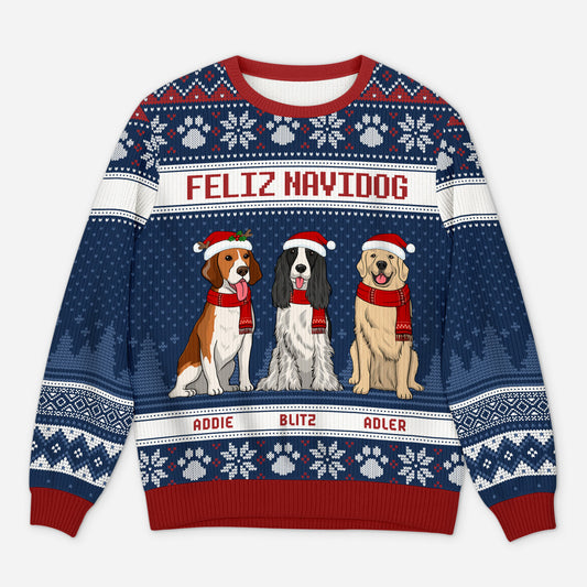 5666WGE1 feliz navidog weihnachtspullover hund personalisiert_ 5666W6TMC