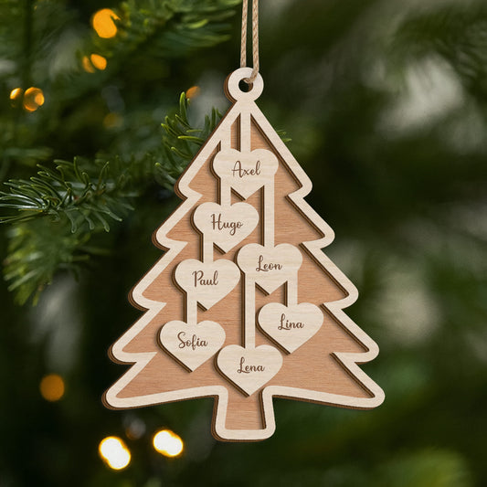 5672OGE1 familie personalisierte 2 schicht holz ornamente weihnachten familie mit namen 5672O6ZCI