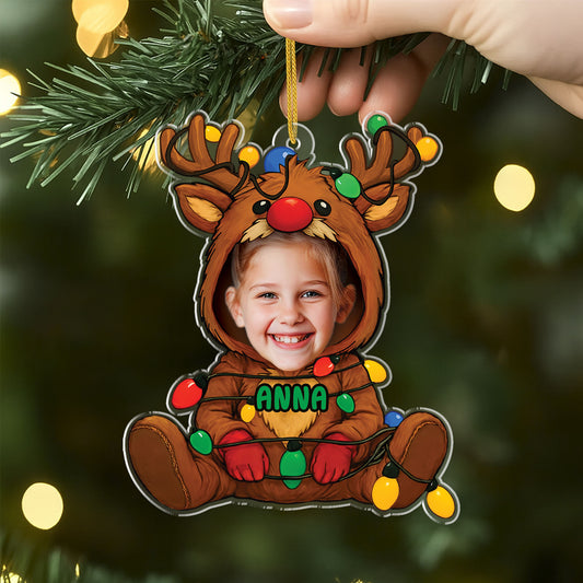 5687OGE2 kinder rentier kostum personalisierter weihnachtsschmuck_ acryl mit gesicht 5687OKQQK