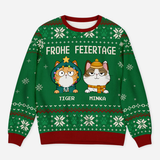 5704WGE1 frohe weihnachten weihnachtspullover katze personalisiert_ 5704WTYND