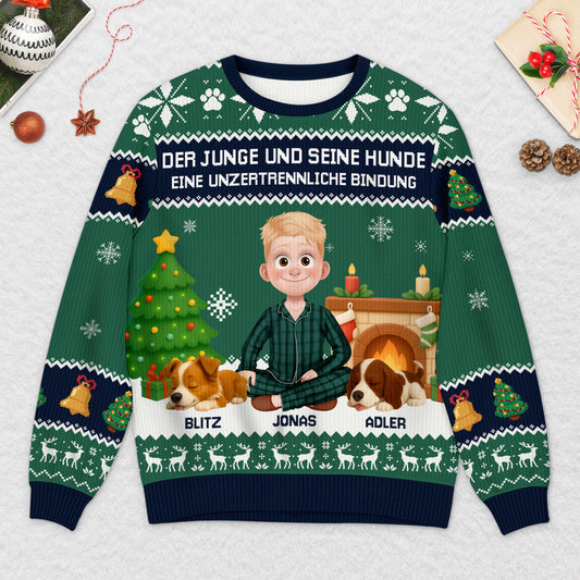 5706WGE2 eine unzertrennliche bindung zwischen mensch hund weihnachtspullover hund personalisiert_ 5706WTMZC