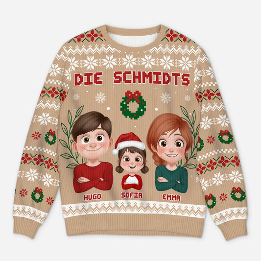 5710WGE1 papa mama und kinder weihnachtspullover familie personalisiert 5710WTVTI