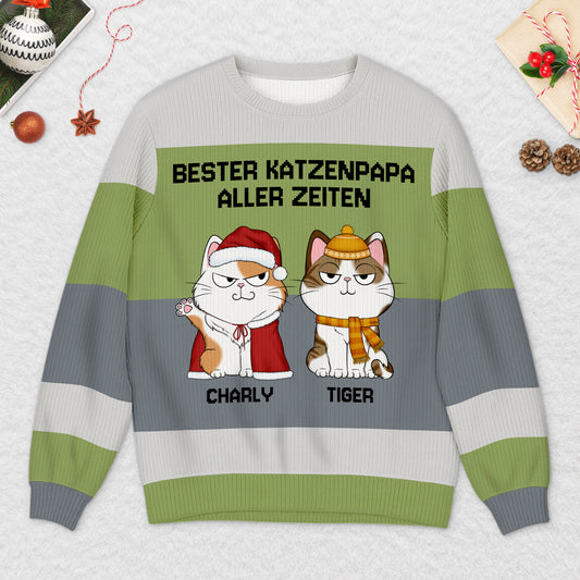 5711WGE2 beste katzenmama bester katzenpapa aller zeiten weihnachtspullover katze personalisiert_ 5711WTVCD