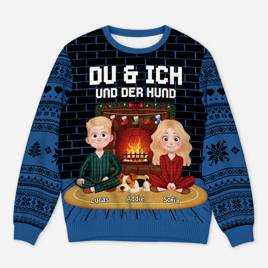 5715WGE1 du ich und hunde personalisierter weihnachtspullover_ paar 5715W6LMC