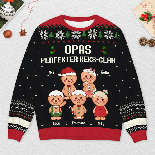 5718WGE2 omas opas perfekter keks clan personalisierter weihnachtspulli oma 5718W6UAB