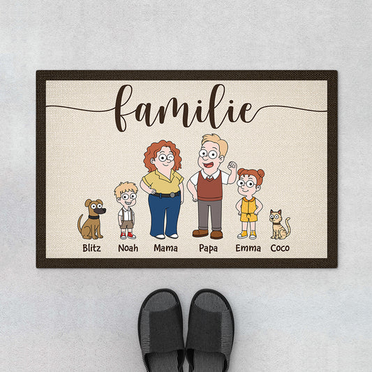 5724DGE1 familie mit hund katze fussmatte familie personalisiert_ 5724DKI7I