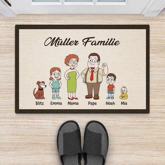 5724DGE2 familie mit hund katze fussmatte familie personalisiert_ 5724DKI7I