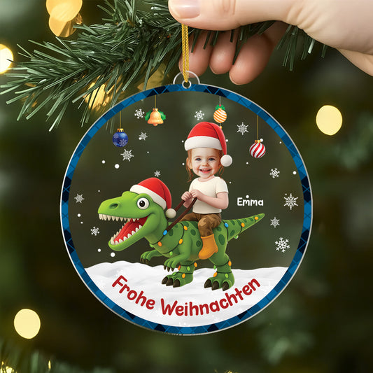 5736OGE2 frohe weihnachten acryl weihnachtsschmuck personalisiert_ kinder mit gesicht dinosaurier 5736OKV5K