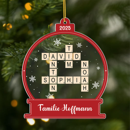 5749OGE1 weihnachtskugeln personalisierter kreuzwortratsel weihnachtsschmuck acryl familie 5749O6VQI