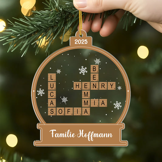 5749OGE2 weihnachtskugeln personalisierter kreuzwortratsel weihnachtsschmuck acryl familie 5749O6VQI