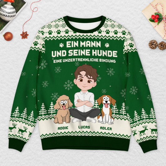 5763WGE2 eine unzertrennliche bindung zwischen mensch hund pfoten weihnachtspullover hund personalisiert_ 5763W8VTC