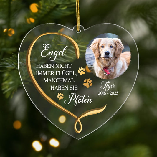5769OGE1 manchmal haben engel pfoten personalisierter weihnachtsschmuck_ acryl mit foto zur erinnerung haustier 5769O8UMC