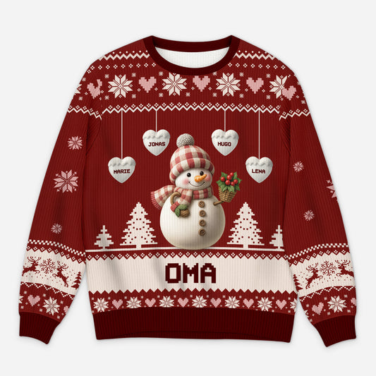 5771WGE1 oma kinder schneemann personalisierter weihnachtspullover_ 5771W8TZA