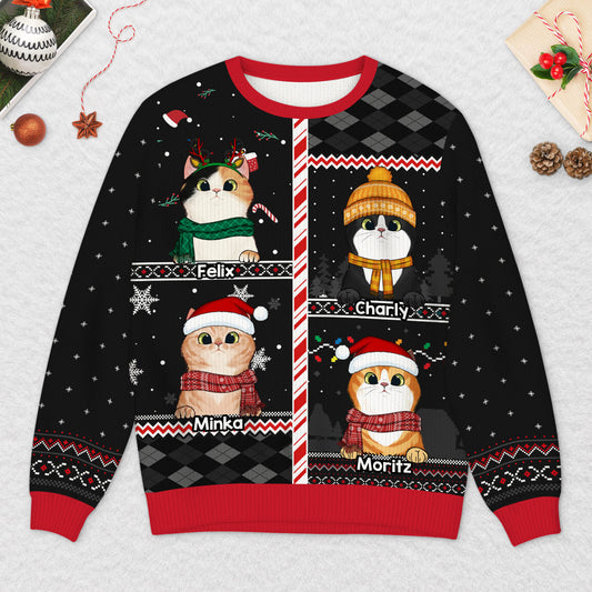 5772WGE2 bilderrahmen katzen weihnachtspullover katze personalisiert_ 5772WKYAD