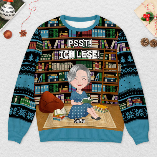 5788WGE2 psst ich lese personalisierter weihnachtspullover_ leseratten frauen_ 5788W3QMA