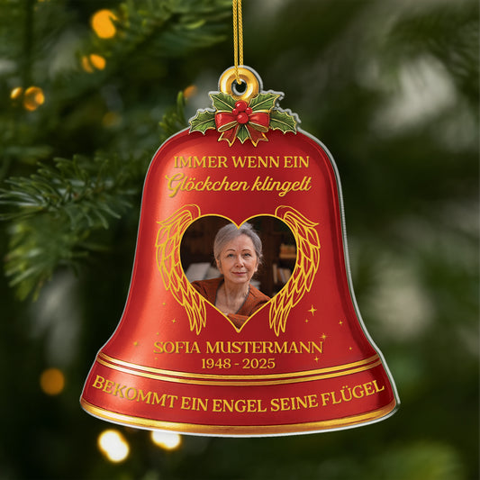 5815OGE1 immer wenn ein glockchen klingelt personalisierter weihnachtsschmuck acryl mit foto zur erinnerung 5815O6VZA