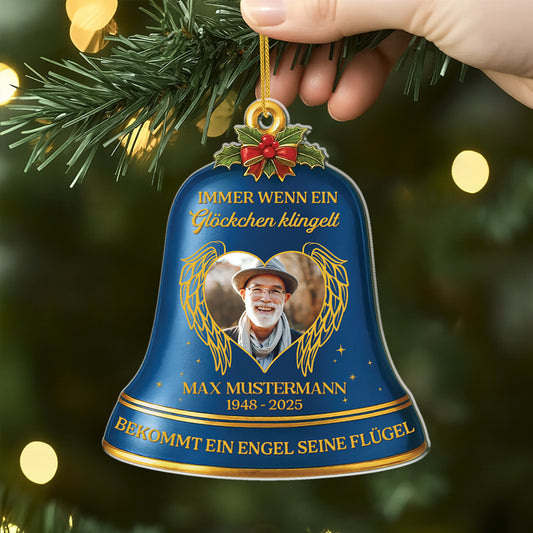 5815OGE2 immer wenn ein glockchen klingelt personalisierter weihnachtsschmuck acryl mit foto zur erinnerung 5815O6VZA