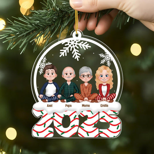 5822OGE2 familie mit hund katze personalisierter weihnachtsschmuck_ acryl 5822OTYAI