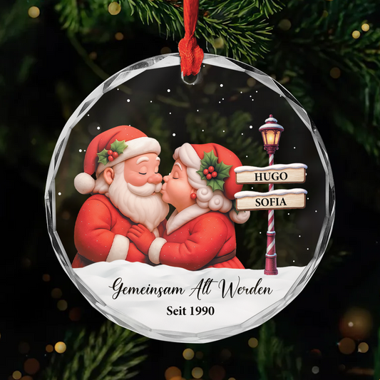 5836OGE1 gemeinsam alt werden seit weihnachtsmann frau personalisierter weihnachtsschmuck glas paar 5836OTT5G