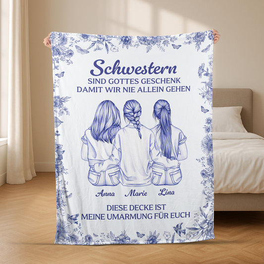 5844BGE2 freunde schwestern sind gottes geschenk personalisierte kuscheldecke beste freundin 5844B8ZZF