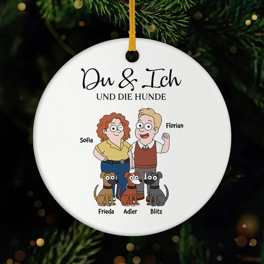 5854OGE1 du ich und der hund personalisierte keramik ornament paar 5854OKQ7C