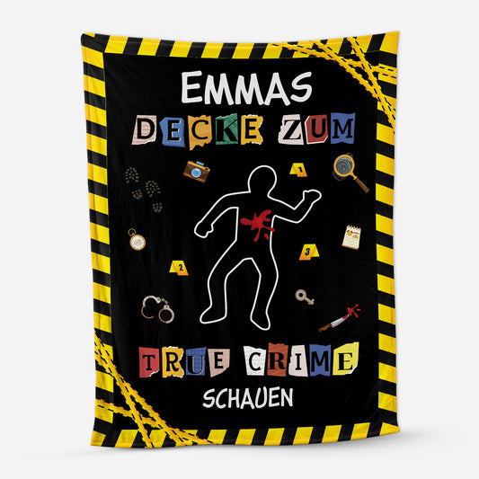 5873BGE1 decke zum true crime schauen detektiv kuscheldecke personalisiert_ 5873BTVNA
