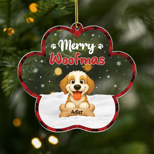 5897OGE1 merry woofmas weihnachtsschmuck personalisiert_ acryl hunde 5897OKZZC