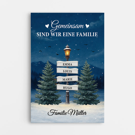 5909CGE1 gemeinsam sind wir eine familie strassenschilder personalisierte leinwand familie_ weihnachten 5909C3VMI