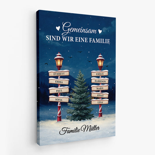 5909CGE2 gemeinsam sind wir eine familie strassenschilder personalisierte leinwand familie_ weihnachten 5909C3VMI