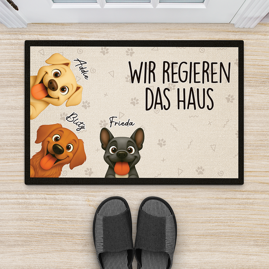 5925DGE2 wir regieren das haus fussmatte hunde personalisiert_ 5925D8H0C